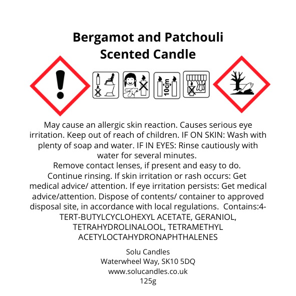 Bergamot + Patchouli Soy Wax Candle