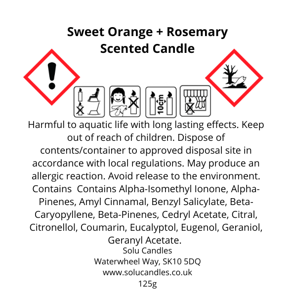 Sweet Orange + Rosemary Soy Wax Candle