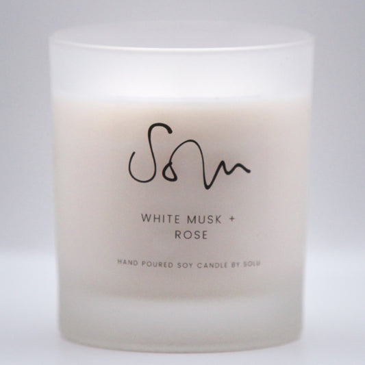 White Musk + Rose Soy Wax Candle